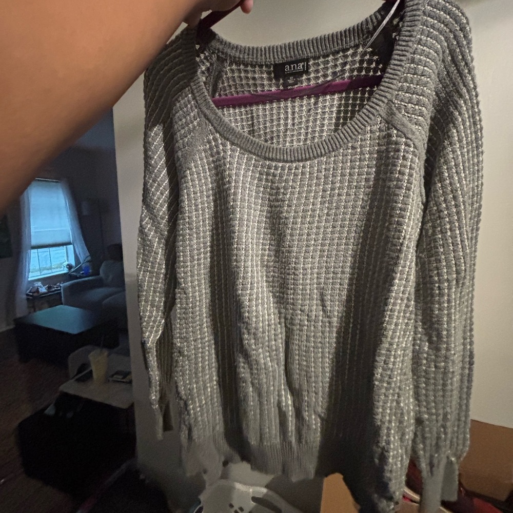 Gray Textured womens Sweater